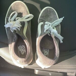 Vans used only maybe three times dark gray pig suede size 7 1/2 women’s!